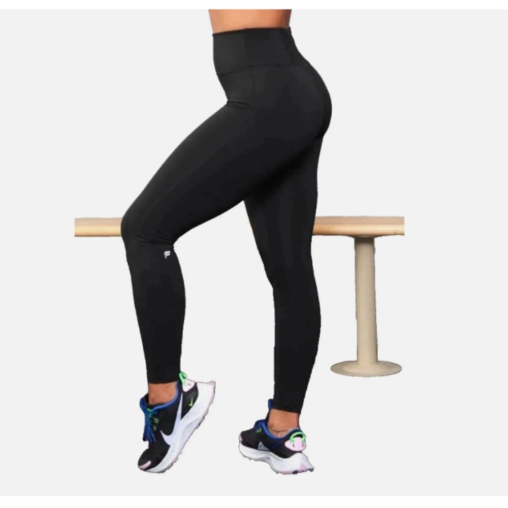 Fabletics Pureluxe Oasis High Waisted Tight Leggings Side Pockets Black Size M - Picture 2 of 4